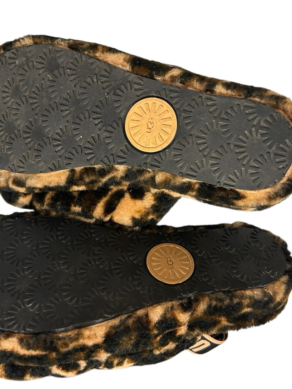 UGG Leopard Print Fluffy Slingback Slippers Women’s Size 8 - Picture 6 of 6